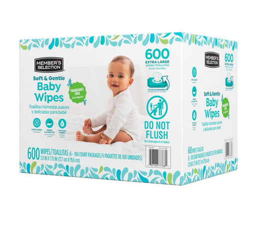 Toallitas Húmedas, Caja de 600 wipes, Member's Selection