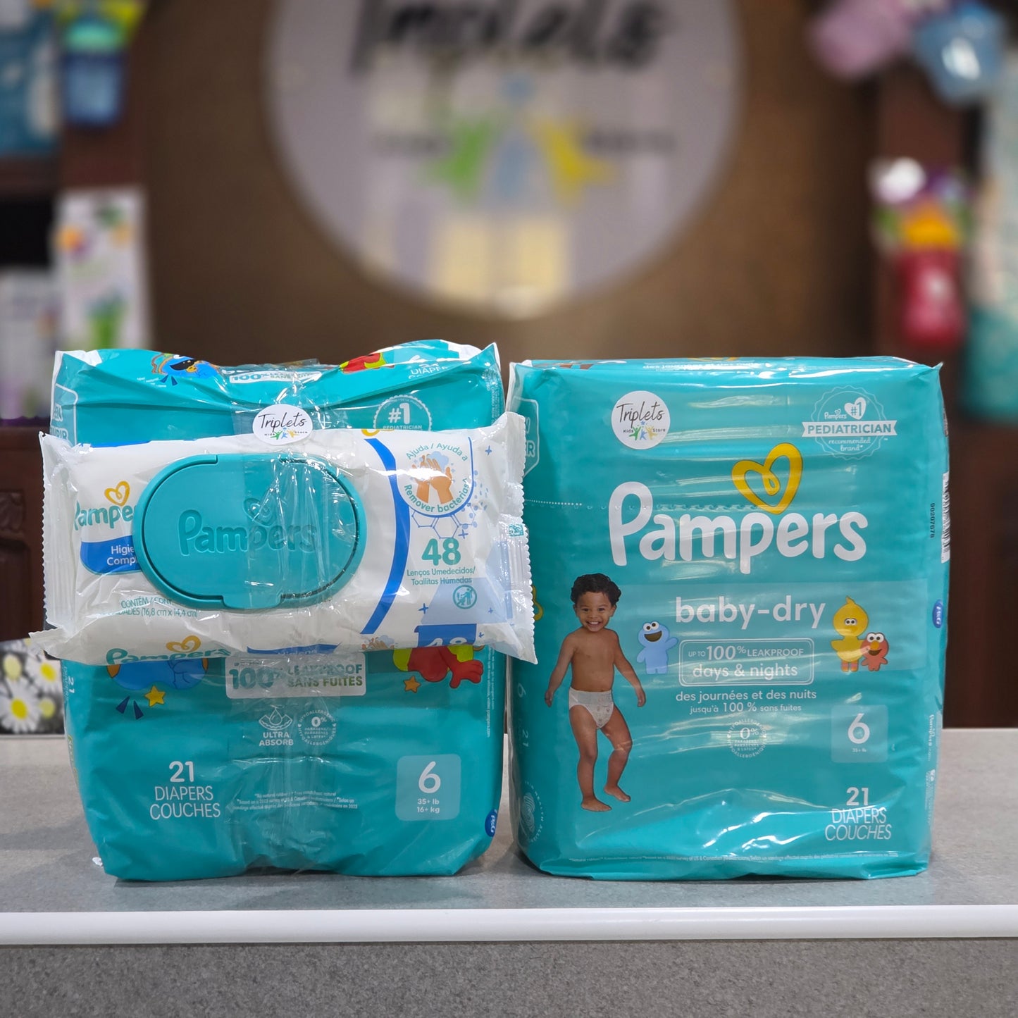 Combo 2 Pañales, jumbo pack, Pampers Babydry + 1 wipes gratis