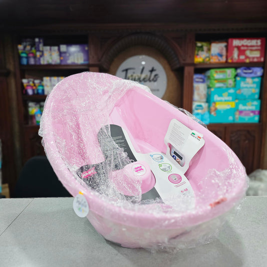 Bañera Onda Bella Grande, Rosada con Soporte/Cambiador y Colchon, OK Baby