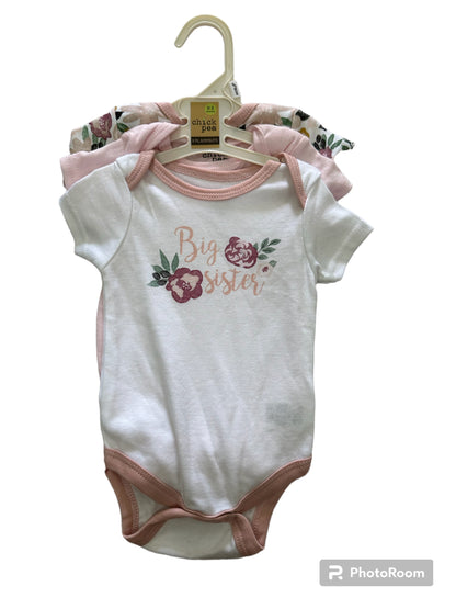 Set de 3 Onesies con Estampado de Flores Rosas, Chick Pea