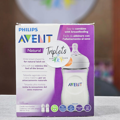 Set de 2 Biberones de 9oz Natural 2.0, Philips Avent