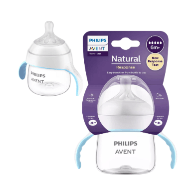 Biberón Natural Response con Asas y Tetinas de Flujo Medio, Philips Avent