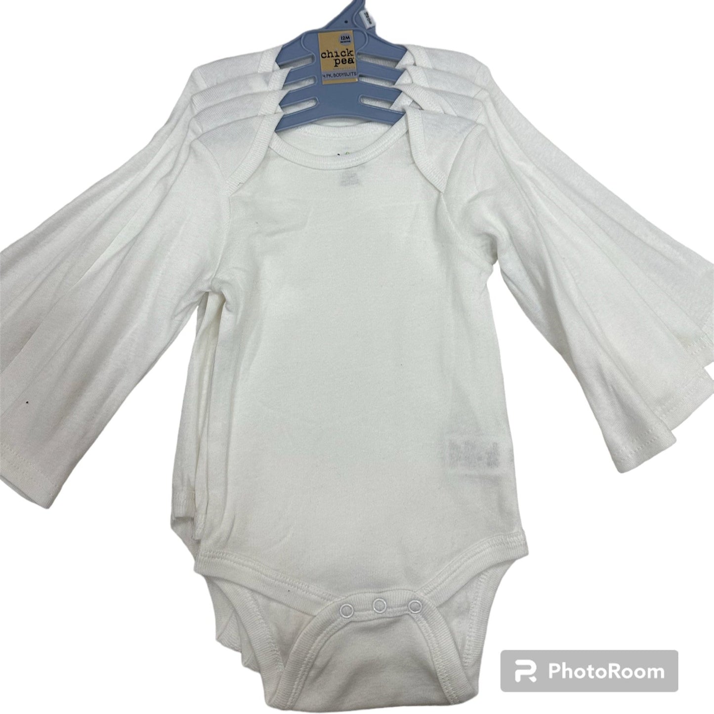 Set de Onesies de Manga Larga Blancos, Chick Pea