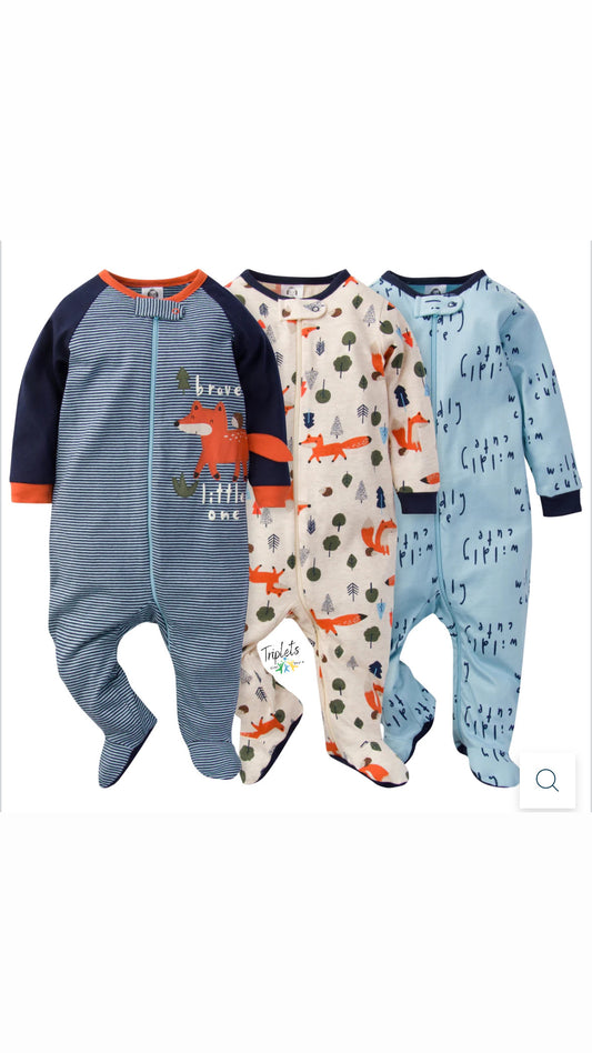 Set de Pijamas, 3 Piezas Fox Sleep N Plays, Gerber