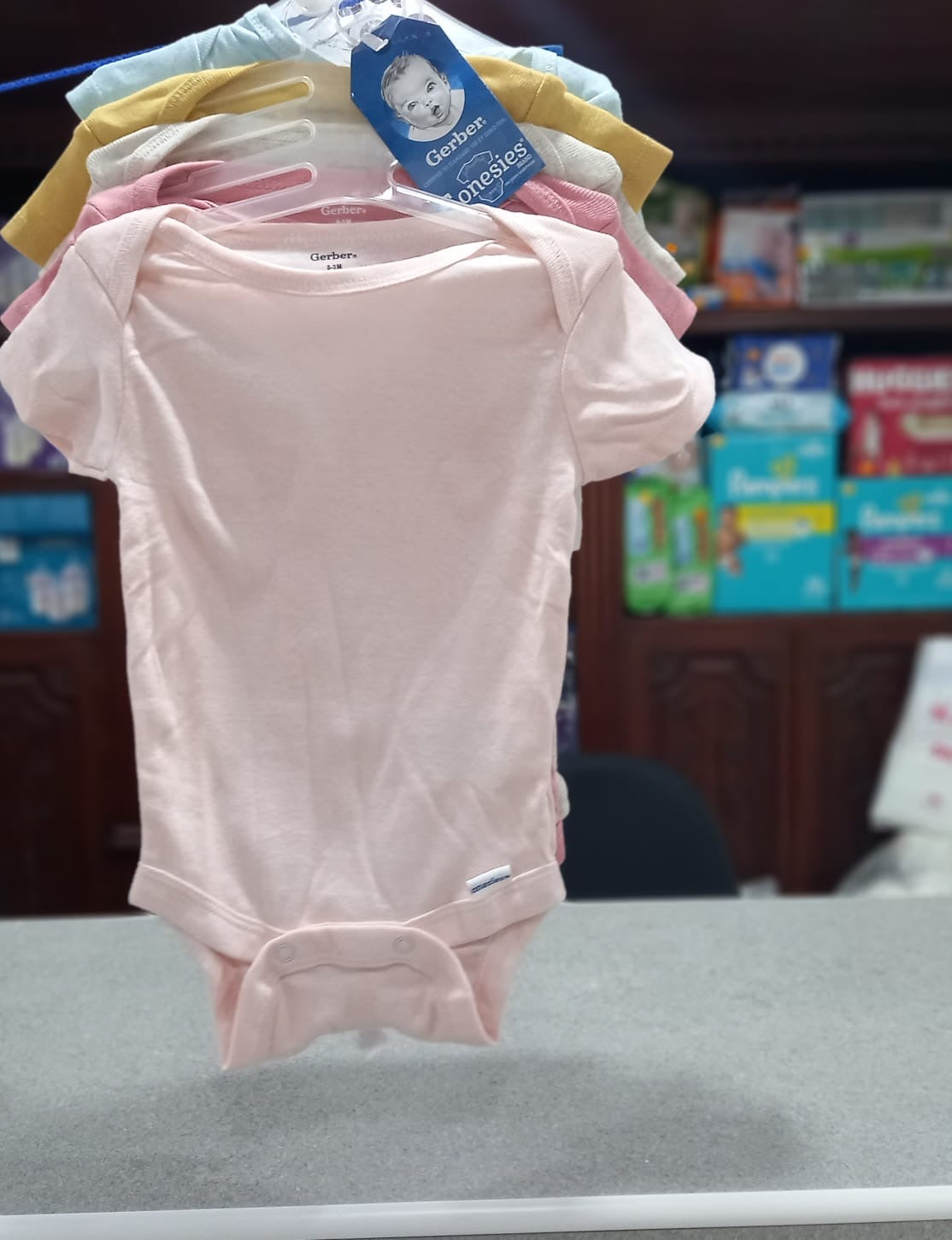 Bodysuits Bebé Neutro Azul/Rosa Manga Corta 5 Piezas, Gerber