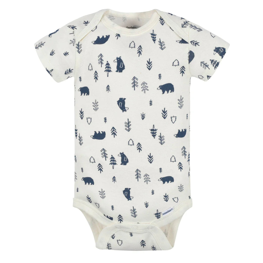 Bodysuits Bebé Niño Osito Manga Corta 3 Piezas, 0-3M, Gerber