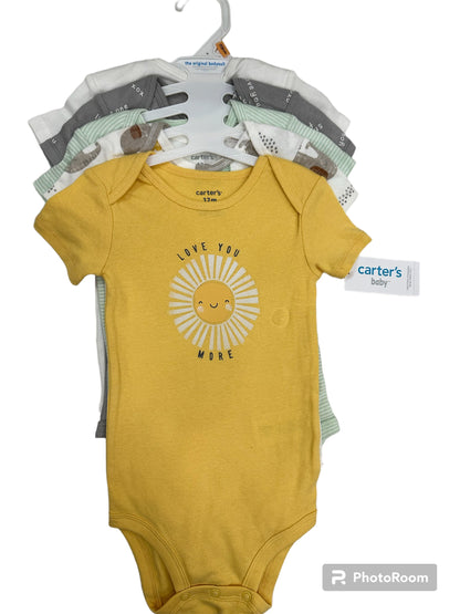 Set de 5 Onesies, Elefantes y Sol, Carter's