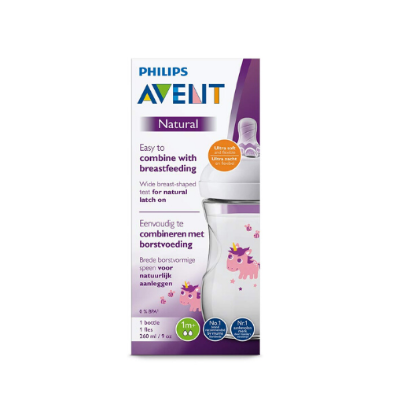 Biberón Natural Unicornio, 9 oz Natural Philips Avent