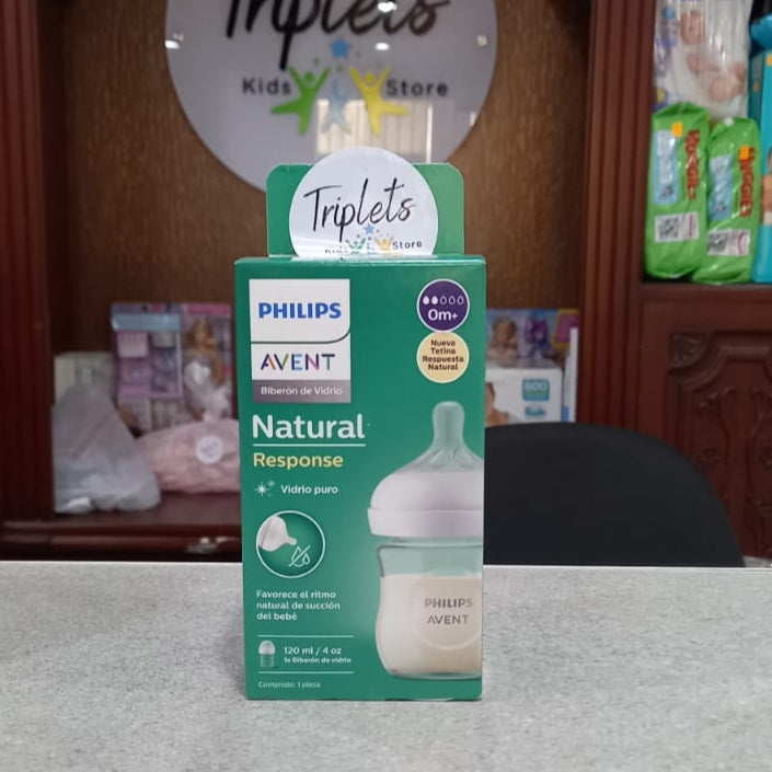 Biberón de Vidrio Natural Response, 4 oz, Philips Avent