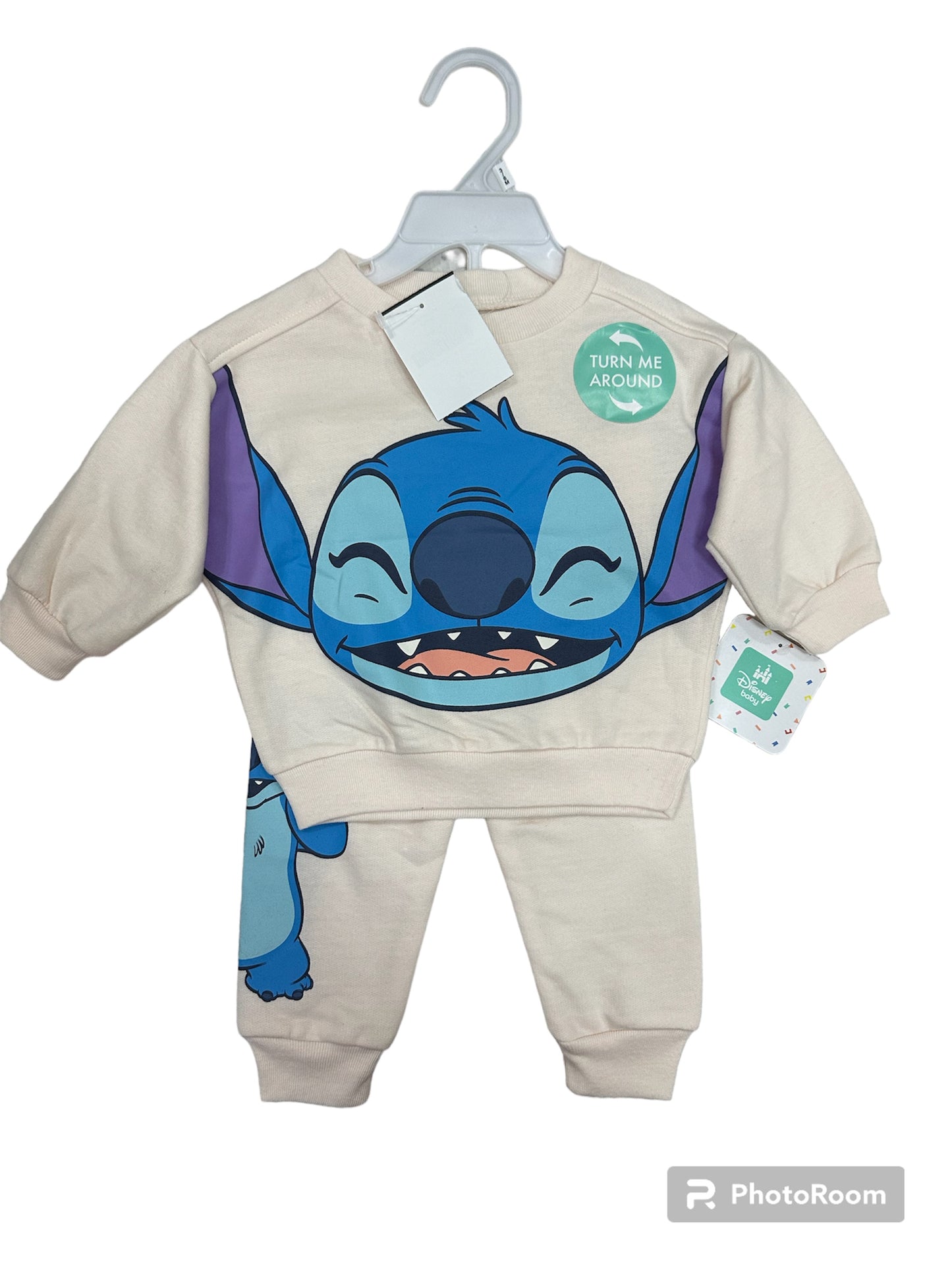 Joggers de Tela Polar, Disney Stitch, Ivory