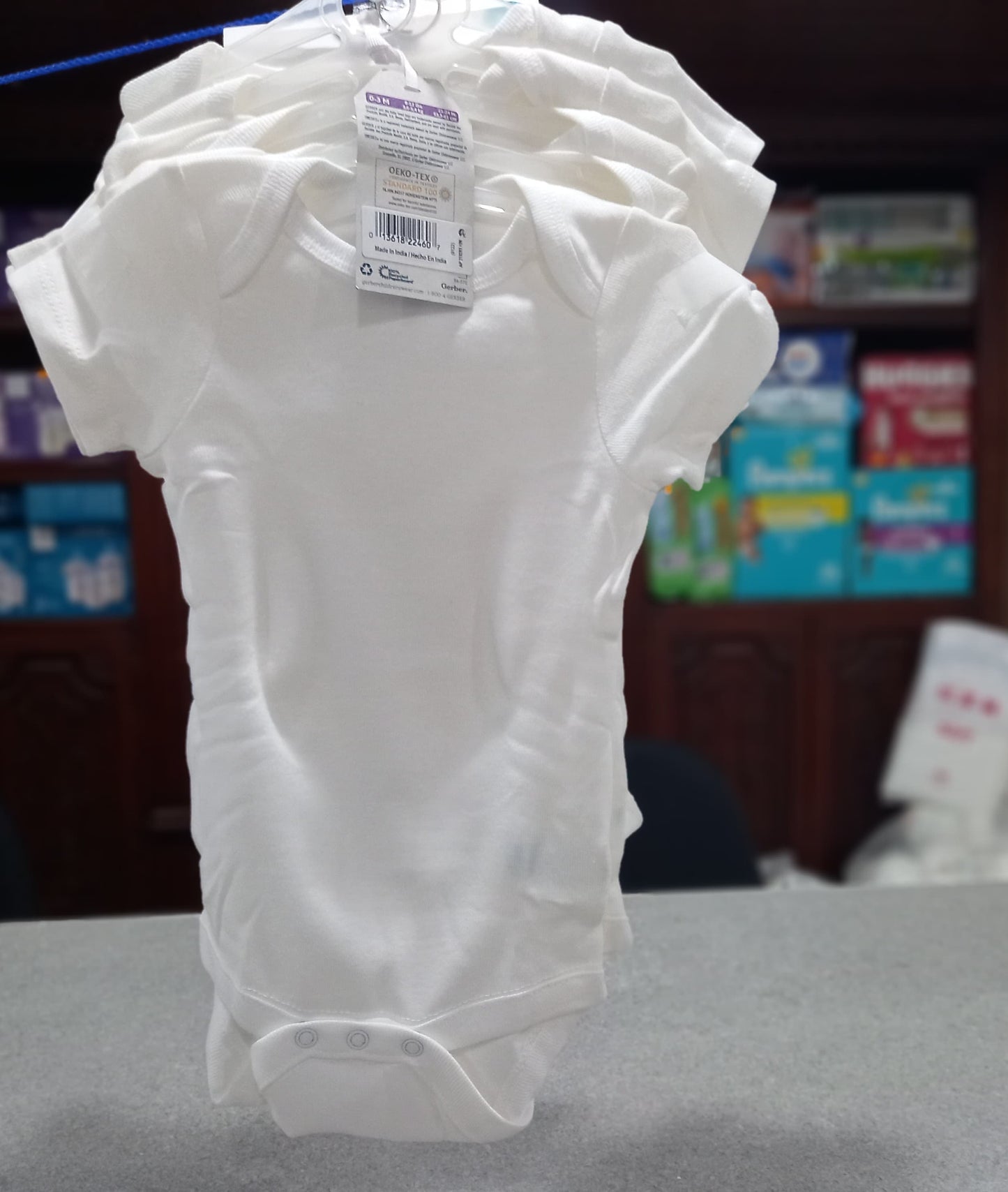 Bodysuits Bebé Neutro Blanco Manga Corta 5 Piezas, Mighty Goods