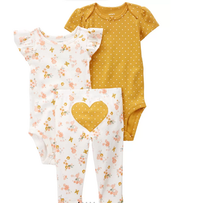 Set de 2 Onesies y 1 Pantalón con Corazones, Carter's