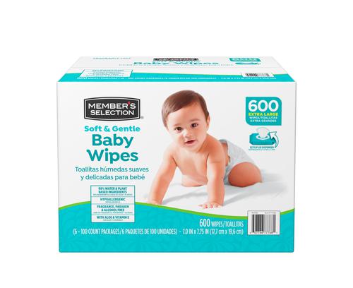 Toallitas Húmedas Wipes, Caja de 600, Member's Selection